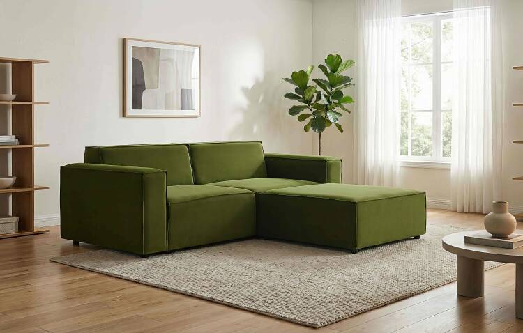 Asana Üçlü ve Puf - Kadife (1)