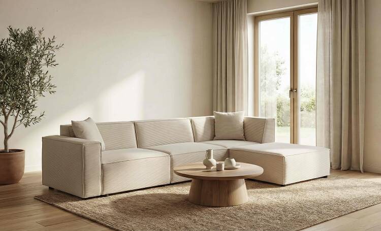 Asana 3 Tekli ve Puf - Fitilli Kadife (1)