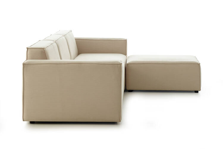 Asana Üçlü ve Puf - Fitilli Kadife - 4