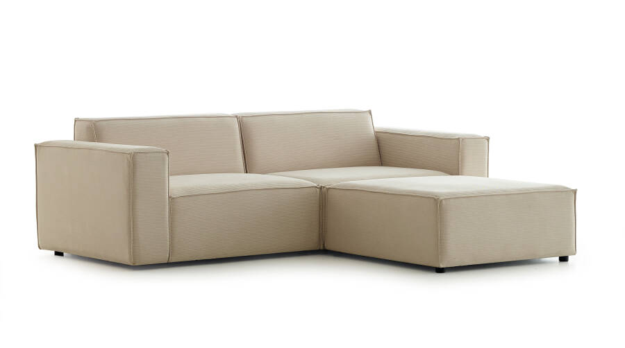 Asana Üçlü ve Puf - Fitilli Kadife - 5