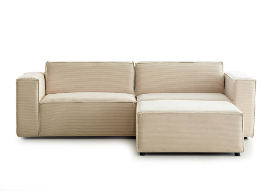 Asana Üçlü ve Puf - Fitilli Kadife - 6