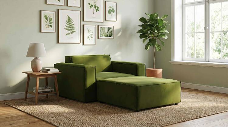 Asana Tekli ve Puf - Kadife (1)