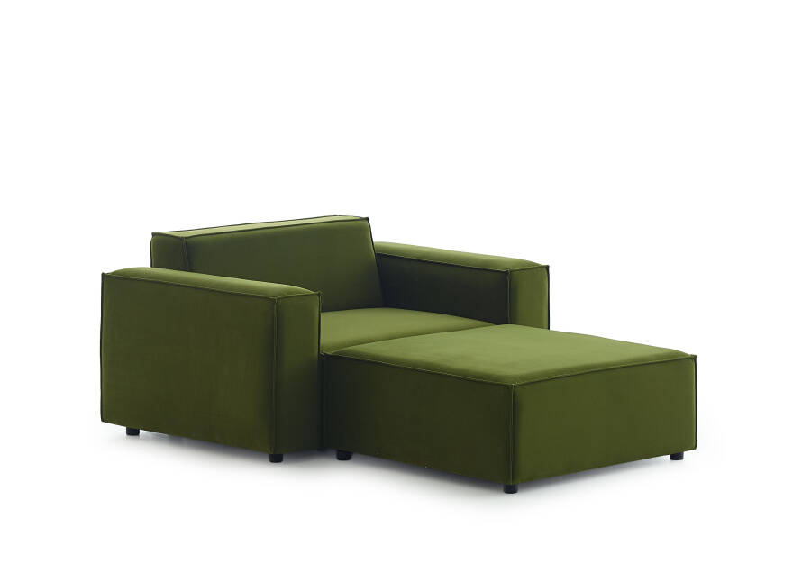 Asana Tekli ve Puf - Kadife - 1