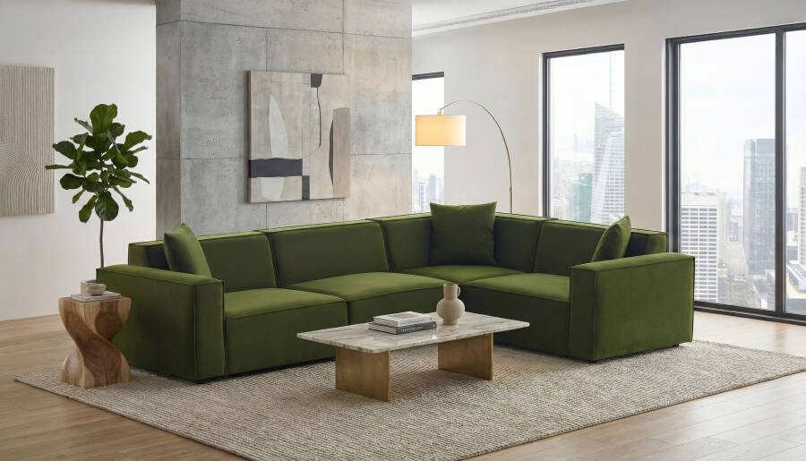 Asana 3 Tekli Köşe - Kadife - 2