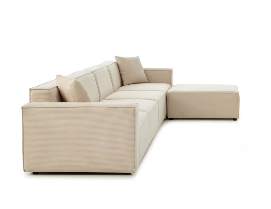 Asana 4 Tekli ve Puf - Fitilli Kadife - 3