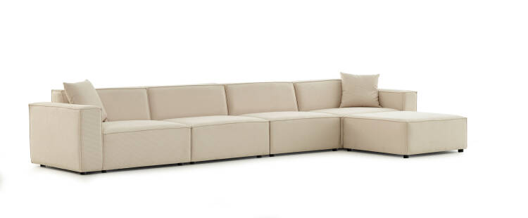 Asana 4 Tekli ve Puf - Fitilli Kadife - 4