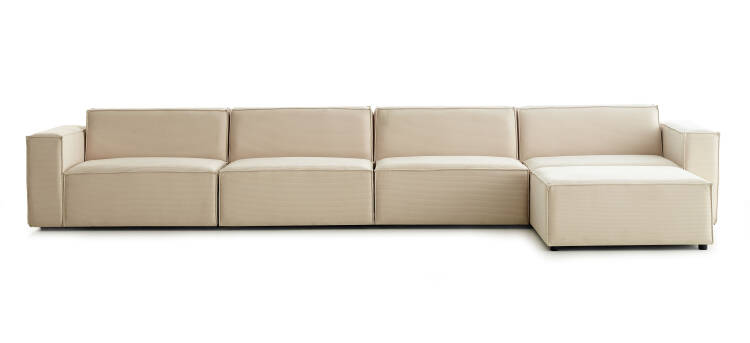 Asana 4 Tekli ve Puf - Fitilli Kadife - 8