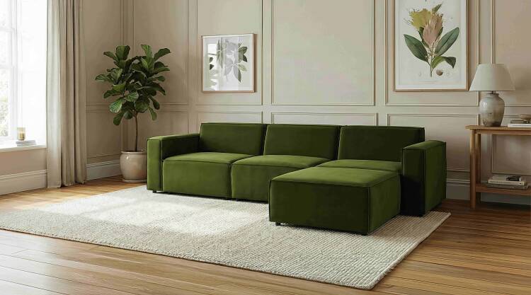 Asana 3 Tekli ve Puf - Kadife (1)