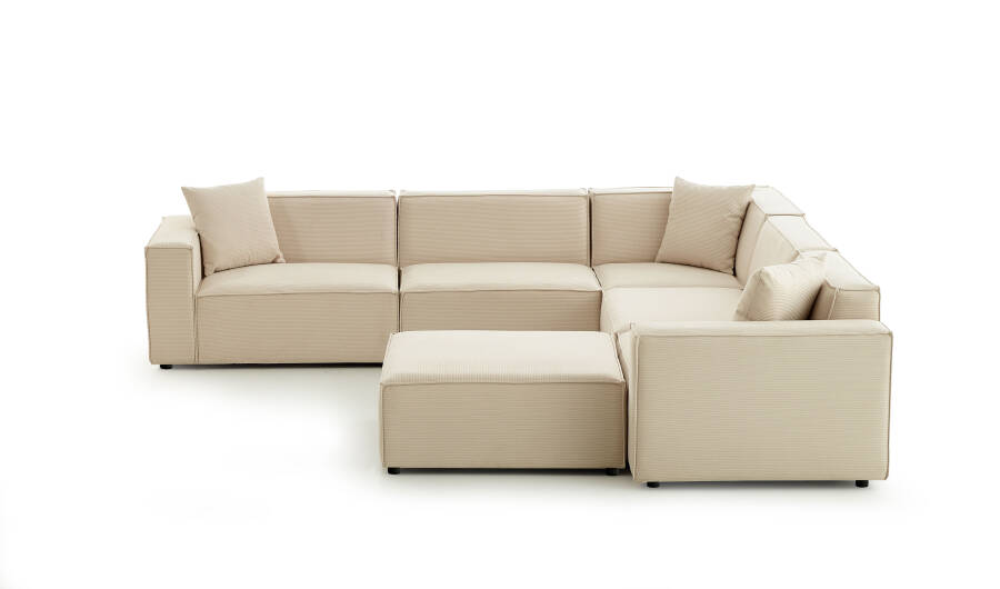 Asana 4 Tekli Köşe ve Puf - Fitilli Kadife - 4