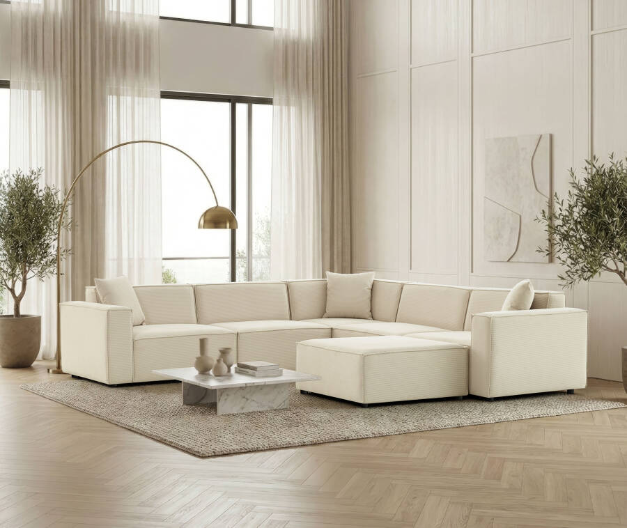 Asana 4 Tekli Köşe ve Puf - Fitilli Kadife - 2